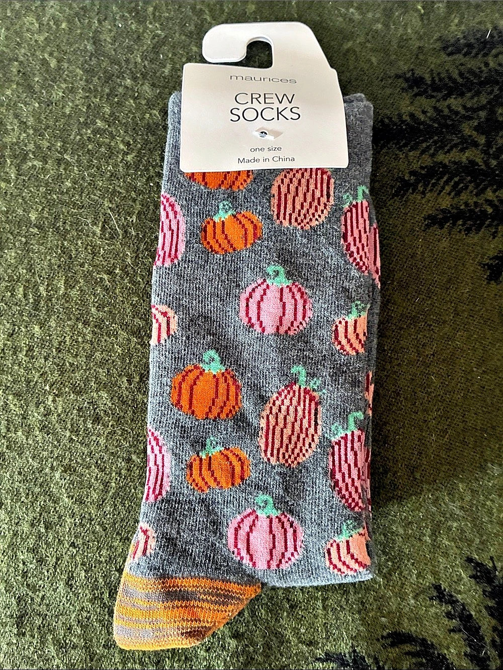 Maurices Pumpkin Print Crew Socks